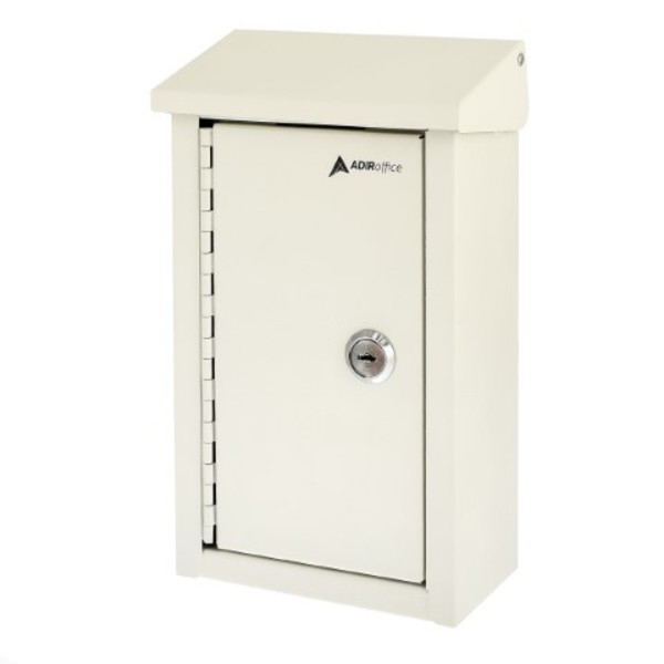 Adiroffice Large Steel Heavy-Duty Outdoor Key Drop Box ADI631-11-WHI